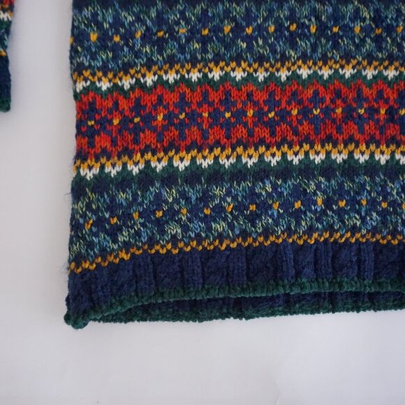 Vintage Liz Sport Fair Isle Wool Turtleneck Sweater Cabincore Apres Ski S - Picture 6 of 9